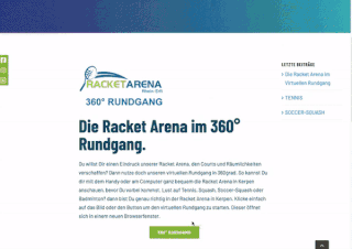 Racket Arena Kerpen Virtueller Rundgang